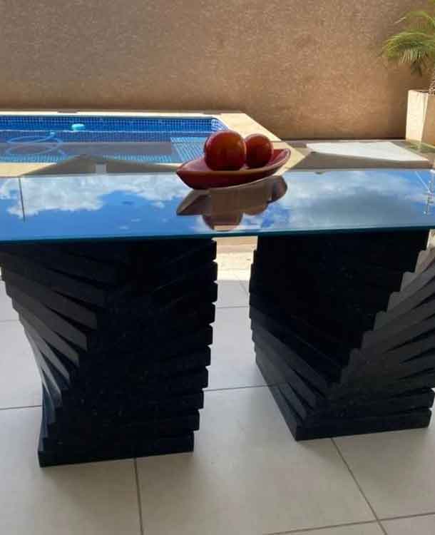 Base de mesa com Granito Varde Ubatuba